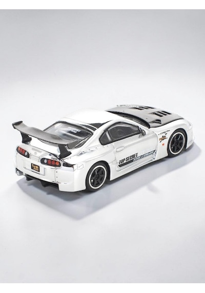 Pop Race Pr64 Toyota Supra Top Secret Gt300 White Chrome 1:64 Diecast Model Araba Sarı