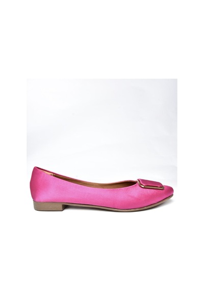 Fox Shoes P726776304 Fuşya Saten Kumaş Kadın Babet Fuşya