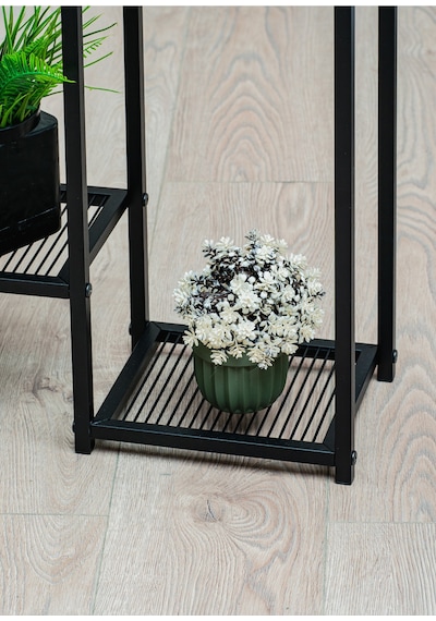 Uykula Modern Metal 6 Raflı Bitki Standı Dekoratif Saksılık Raf, Balkon & Salon Çiçeklik Standı