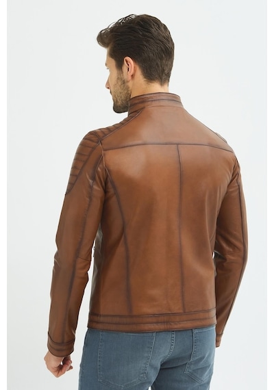 İkbal Jack Taba / Gerçek Erkek Deri Mont Em-0521T