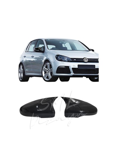 Volkswagen Golf 6 Batman-Yarasa Ayna Kapağı Plastik Parlak Siyah