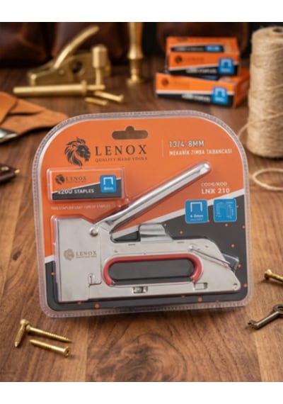 Lenox Tools Mekanik Zımba Tabancası 4 8 Mm Güçlü El Zımbası Ahşap Kumaş Karton Uyumlu 200 Adet Zımba