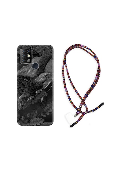 Infinix Hot 8 Kılıf Rasta Boyun Askılı Dark Eagle 1909