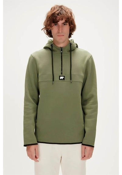 Bad Bear Erkek Sweatshirt Haki 19.02.27.027 Defence Half-zıp 24kyz6000001 Yz6030 Haki
