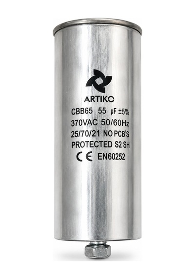 55 Μf Kapasitör 370 Vac Gri