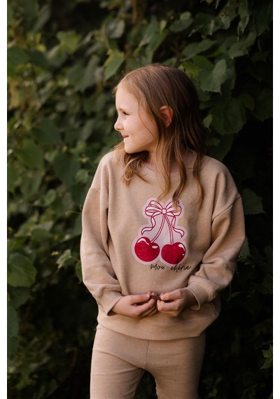 Antebies Kiraz Sweatshirt Biker Tayt Set Kırmızı