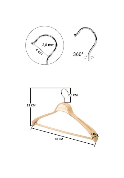 10 Adet Yüksek Kalite 48 CM Ahşap Askı Ceket Askısı Elbise Askısı Ahşap