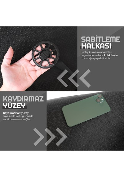 Otom Premium Ön Koltuk Minderi Yüksek Kalite Süet Ekstra Cepli