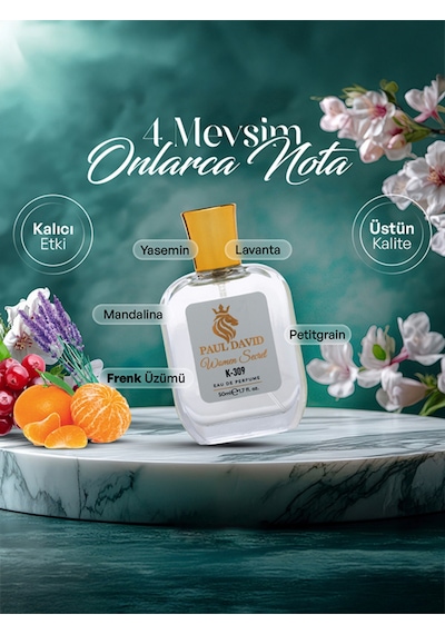 Hediyelik Set Özel Kadın Edp Parfüm Ve Krem Deri Kartlık- Mandalina Ve Yasemin Notalari, K-309 Amber