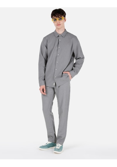 Colin's Colins Normal Kesim Shirt Yaka Cepsiz Yeşil Erkek Uzun Kol Gömlek Cl1068759 Cl1068759 Q1.v1 Kha Haki