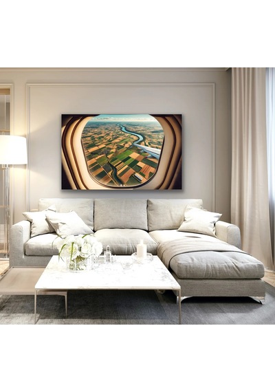 Northcity Uçak Penceresi Manzara Kanvas Tablo 100x160cm 100 x 100