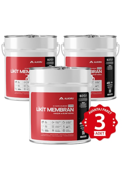 Alkoru 3 Adet 15 Kg Süper Likit Membran Avantaj Paket