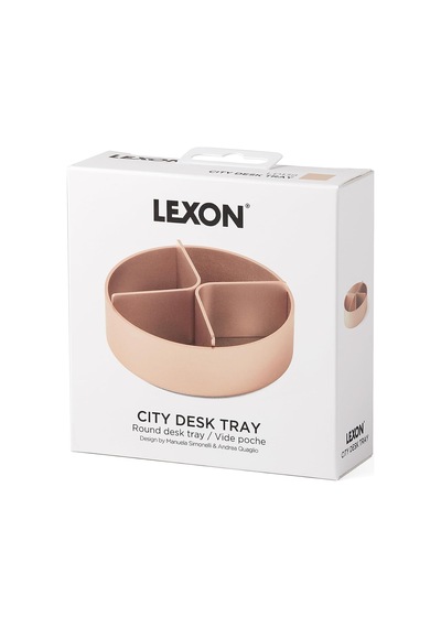 Lexroo Şehir Masası Tepsi Yuvarlak 4 Bölmeli Alüminyum Yumuşak Altın