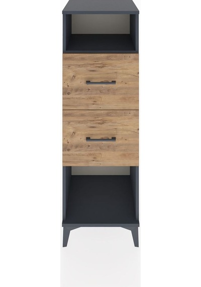 Hyperion Dolap Tek Raflı 2 Çekmeceli 44x44x134 Antrasit-çam Antrasit