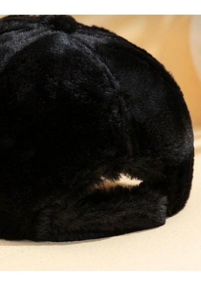 Kadın Kışlık Soft Peluş Kep Şapka Siyah