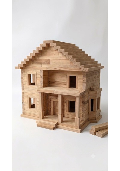 Minyatür Ahşap Yapı Blokları 1x2x10 Cm 50 Adet