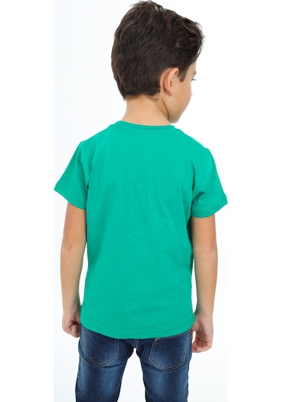 Toontoy Kids Toontoy Erkek Çocuk Baskılı Tişört Koyu Yeşil