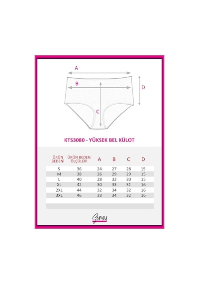 Sensu Kadın Fitilli Yüksek Bel 7'li Külot Set - Kts3080 Çok Renkli Karışık