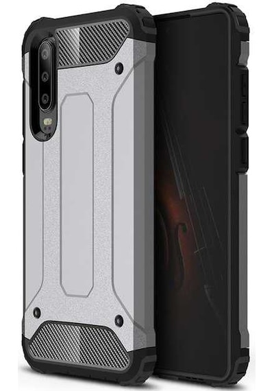 Noktaks - P30 Lite Uyumlu - Kılıf Çift Katman Zırh Tank Crash Military Kapak - Rose Gold Rose Gold