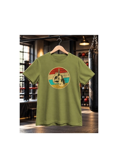 Segungear Boxingretro Erkek Regular Fit Baskılı Spor Tişört Haki - 932267556 Haki