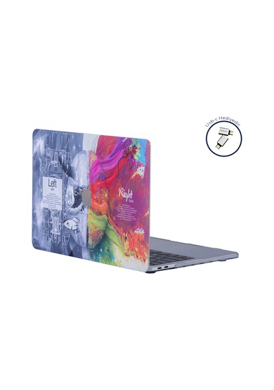 Macbook Air M1 Kılıf 13 inç Beyin Desenli Sert Kapak Darbe Koruma A2337 A2179 A1932