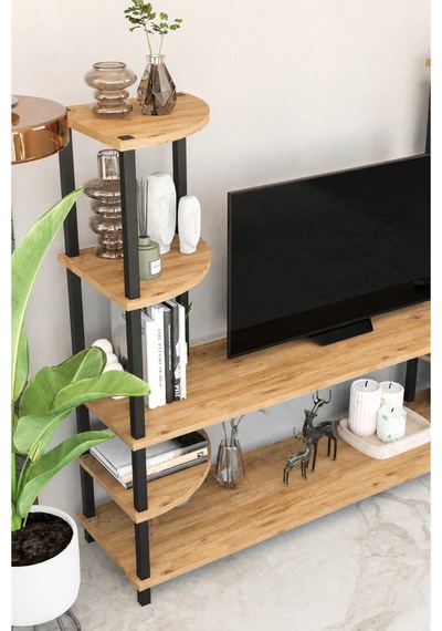 Neoline 150 Cm Tv Ünitesi Çok Raflı Modern Tv Sehpası - Meşe Meşe Neoline 150 Cm Tv Ünitesi Çok Raflı Modern Tv Sehpası - Meşe Meşe