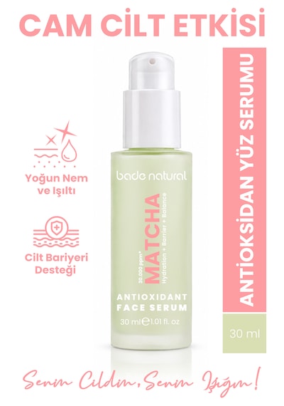 Bade Natural Matcha Cam Cilt Glass Skin Yoğun Nemlendirici Yüz Serumu 30 Ml