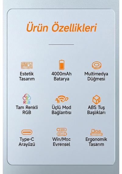 Üçlü Mod Membran Gaming Klavye,%75 Düzen, 4000mah Batarya, Rgb 14 Efekt, Tft Ekran, Type-c, Bluetooth 2.4g, Su Geçirmez, Win Uyumlu, Multimedya Düğmeli Ajazz Af82 Turuncu Beyaz - Af82 Üçlü Mod Membran Gaming Klavye,%75 Düzen, 4000mah Batarya, Rgb 14 Efekt, Tft Ekran, Type-c, Bluetooth 2.4g, Su Geçirmez, Win Uyumlu, Multimedya Düğmeli Ajazz Af82 Turuncu Beyaz - Af82