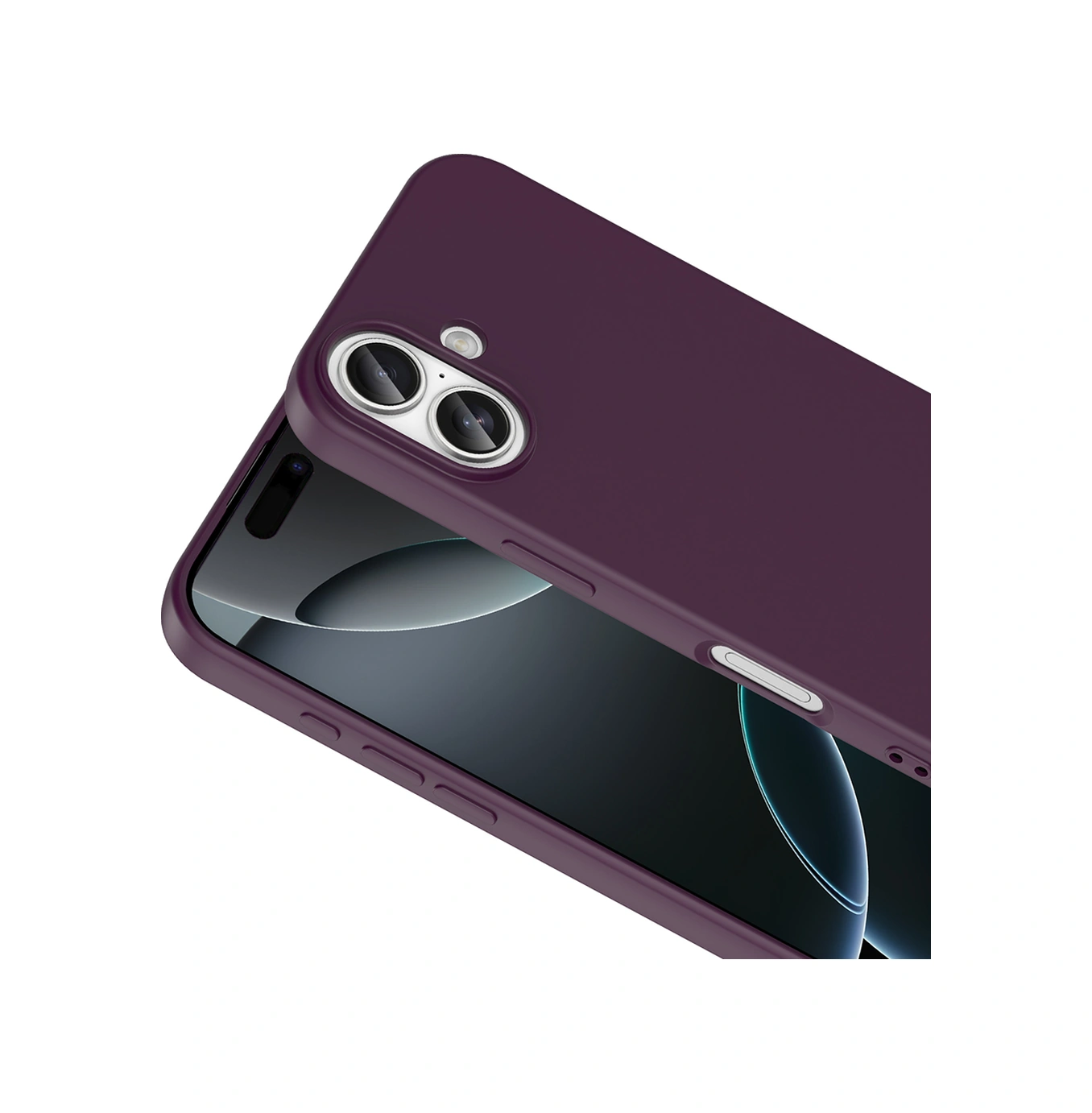 Apple Uyumlu iPhone 17 Kılıf Lansman İçi Kadife Kamera Korumalı Mara Silikon Kılıf-koyu Mor Koyu Mor