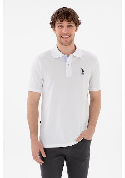 U.S. Polo Assn. Erkek Regular Fit Polo Yaka Beyaz Basic Tişört 50298031-VR013