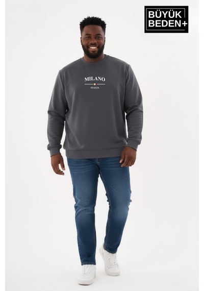Süperlife Erkek Büyük Beden Milano İtalia Baskılı Bisiklet Yaka İnce Sweatshirt Spr26bsw956-9 Gri Süperlife Erkek Büyük Beden Milano İtalia Baskılı Bisiklet Yaka İnce Sweatshirt Spr26bsw956-9 Gri