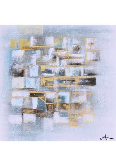 Modern Büyük Boy El Yapımı Yağlı Boya Tablo 115x116cm Hij4064xl