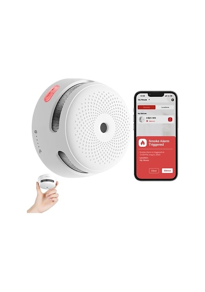 Pilli Akıllı Duman Dedektörü Yangın Alarmı Wi-fi Duman Dedektörü Gerçek Zamanlı Uygulama Bildirimleri Xs01-wx