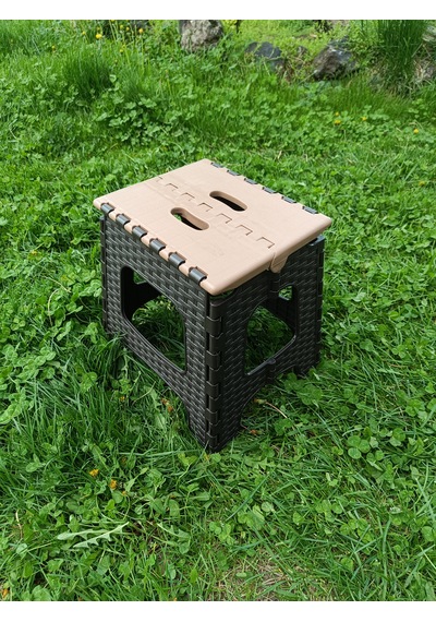 Evko Mobilya Kamp Seti, Piknik Seti, Masa Tabure Seti, Portatif Set, Plastik Katlanabilir Set, 4 + 1 Set Kahverengi