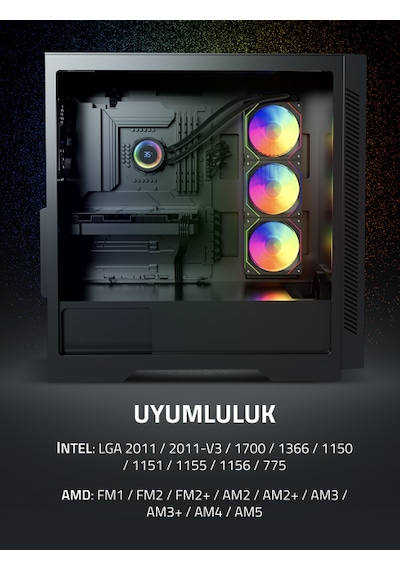 Gametech Hydra Siyah Ahd360mm Isı Dereceli Argb Sıvı Soğutma