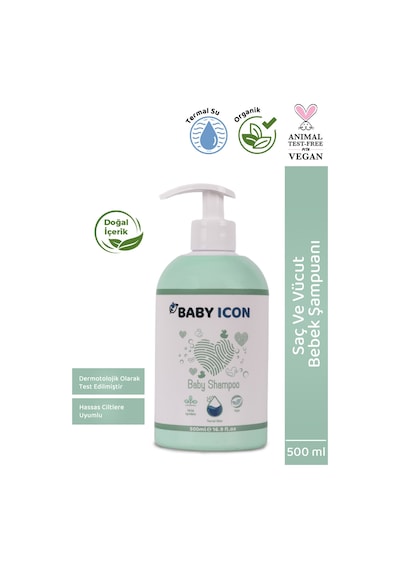 Baby Icon Organik Vegan Saç Ve Vücut Bebek Şampuanı