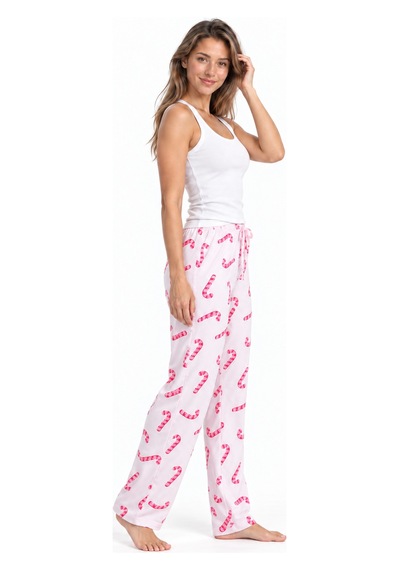 Fit Women Kadın Çizgili Bluz Desenli Askılı Beyaz Pijama Takımı