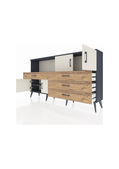 Arges Konsol 2 Raflı 4 Çekmeceli 4 Kapaklı 176x30x99 Antrasit-aytaşı/çam Aytası/atlas Çam - Antrasıt Arges Konsol 2 Raflı 4 Çekmeceli 4 Kapaklı 176x30x99 Antrasit-aytaşı/çam Aytası/atlas Çam - Antrasıt