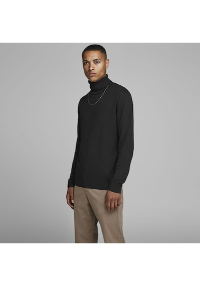Jack & Jones Balıkçı Yaka Kazak-Emil 12157417 Black Siyah