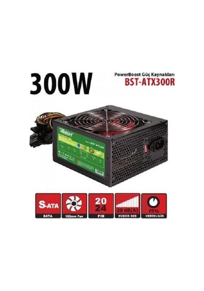 Powerboost Bst-atx300r 300w 12 Cm Kırmızı Fan Atx Psu Retaıl Box Kutulu