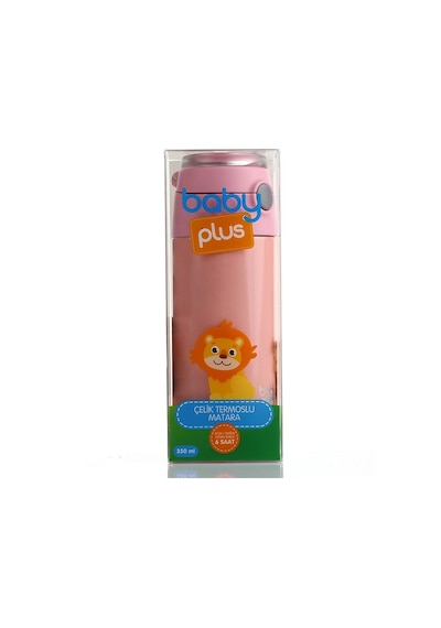 Baby Plus Çelik Termoslu Matara 350 Ml Pembe