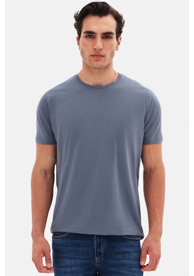 D's Damat Ds Damat Regular Fit Füme Düz Nakışlı %100 Pamuk T-shirt 4hc140632006m Füme