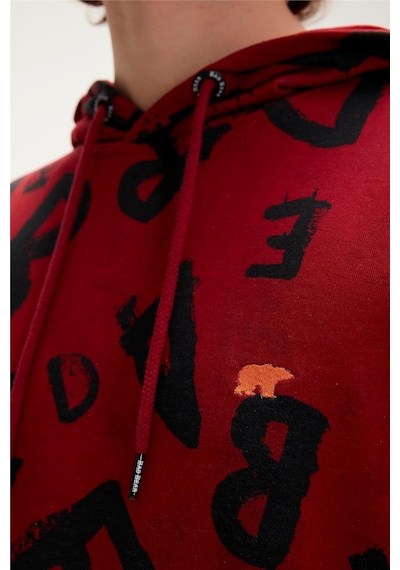 Bad Bear Bling Hoodie Erkek Sweatshirt-5077 Maroon