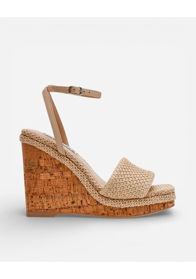 Steve Madden Outrıght Nat Nat Raffıa Kadın Nat Raffia Topuklu Sandalet Outrıght Nat Bej