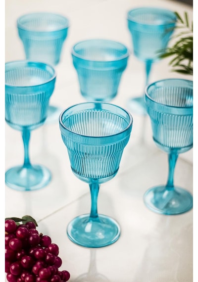 Akrilik Aquamarin Tekli Kadeh & Su Meşrubat Kahve Yanı Bardağı 300 Ml Cam Değildir Çok Renkli