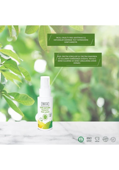 Incıa%100 Doğal Koruyucu Vücut Losyonu Sprey Yenidoğan Bebek Çocuk İçin Limon Okaliptus Vegan 50 Ml