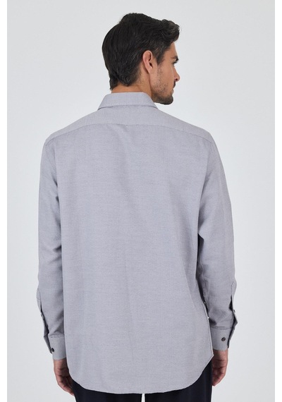 İmza Bordo Sert Yaka Kendinden Desenli Classic Pamuklu Comfort Fit Gömlek 1004250219 Bordo