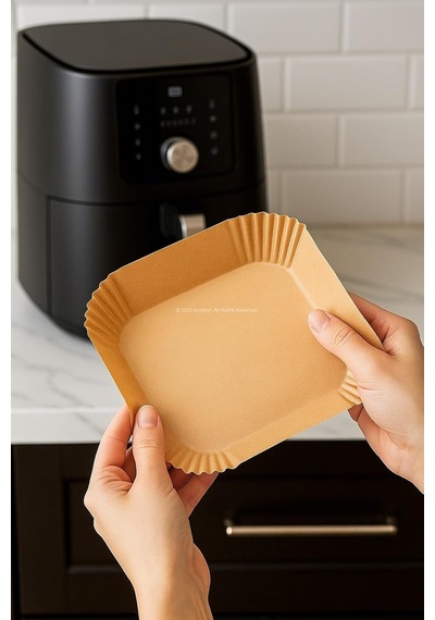 Airfryer Pişirme Kağıdı, Fritöz Yağlı Kağıdı, Yanmaz Kağıt 50 Adet Kare Diğer