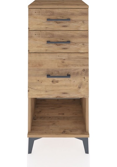 Hyperion Komodin 3 Çekmeceli 44x44x106 Çam-çam Çam