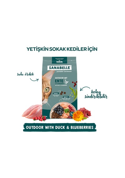 Sanabelle Outdoor Ördek Etli Yetişkin Kuru Kedi Maması 8 KG